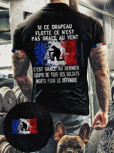 T-shirt à manches courtes Si ce drapeau flotte ce n'est pas grâce au vent Homme
